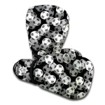 Black And White Soccer Ball Print Boxing Gloves