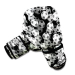 Black And White Soccer Ball Print Boxing Gloves