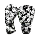 Black And White Soccer Ball Print Boxing Gloves