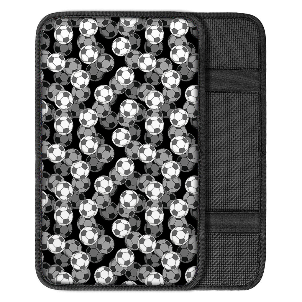 Black And White Soccer Ball Print Car Center Console Cover