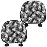 Black And White Soccer Ball Print Car Headrest Covers