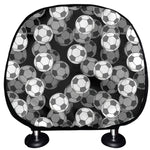 Black And White Soccer Ball Print Car Headrest Covers