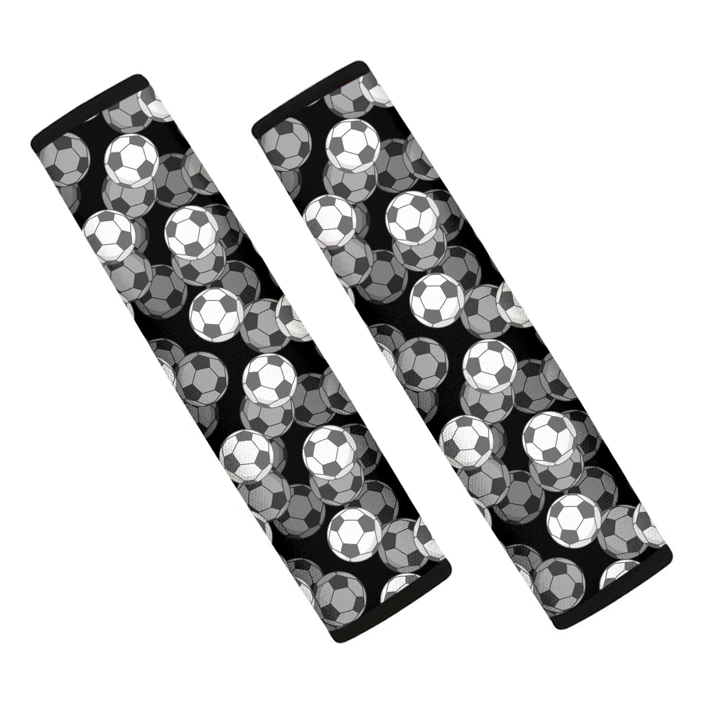 Black And White Soccer Ball Print Car Seat Belt Covers