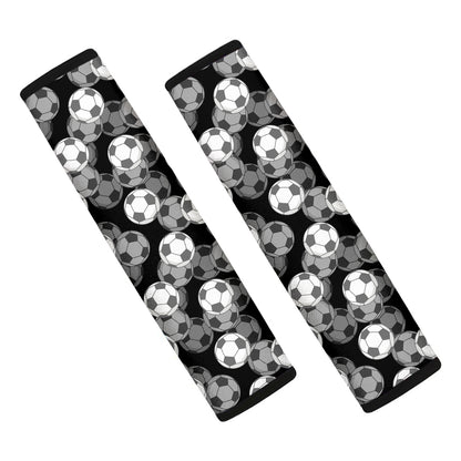 Black And White Soccer Ball Print Car Seat Belt Covers