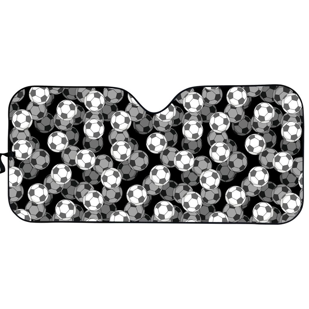 Black And White Soccer Ball Print Car Sun Shade