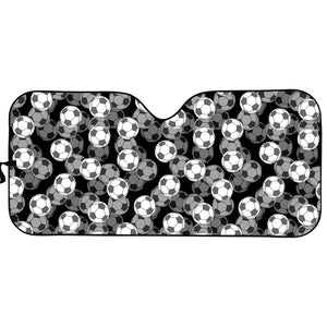 Black And White Soccer Ball Print Car Sun Shade