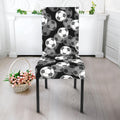 Black And White Soccer Ball Print Dining Chair Slipcover