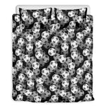 Black And White Soccer Ball Print Duvet Cover Bedding Set