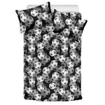 Black And White Soccer Ball Print Duvet Cover Bedding Set