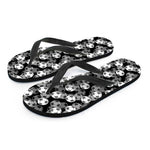 Black And White Soccer Ball Print Flip Flops