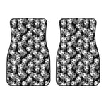 Black And White Soccer Ball Print Front Car Floor Mats