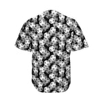 Black And White Soccer Ball Print Men's Baseball Jersey