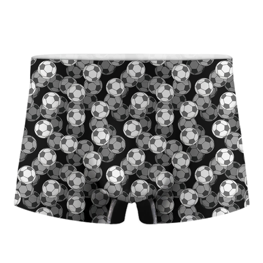 Black And White Soccer Ball Print Men's Boxer Briefs