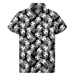 Black And White Soccer Ball Print Men's Short Sleeve Shirt