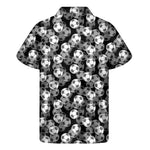 Black And White Soccer Ball Print Men's Short Sleeve Shirt