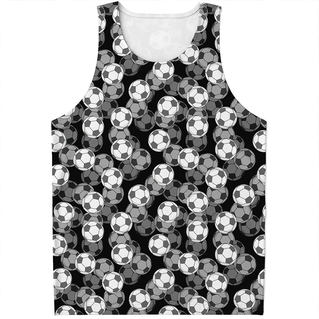 Black And White Soccer Ball Print Men's Tank Top