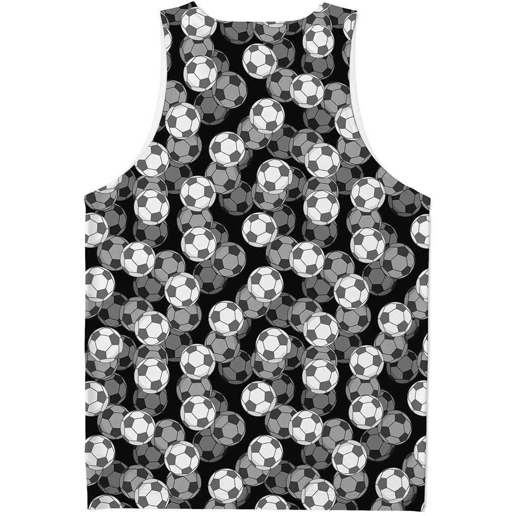 Black And White Soccer Ball Print Men's Tank Top