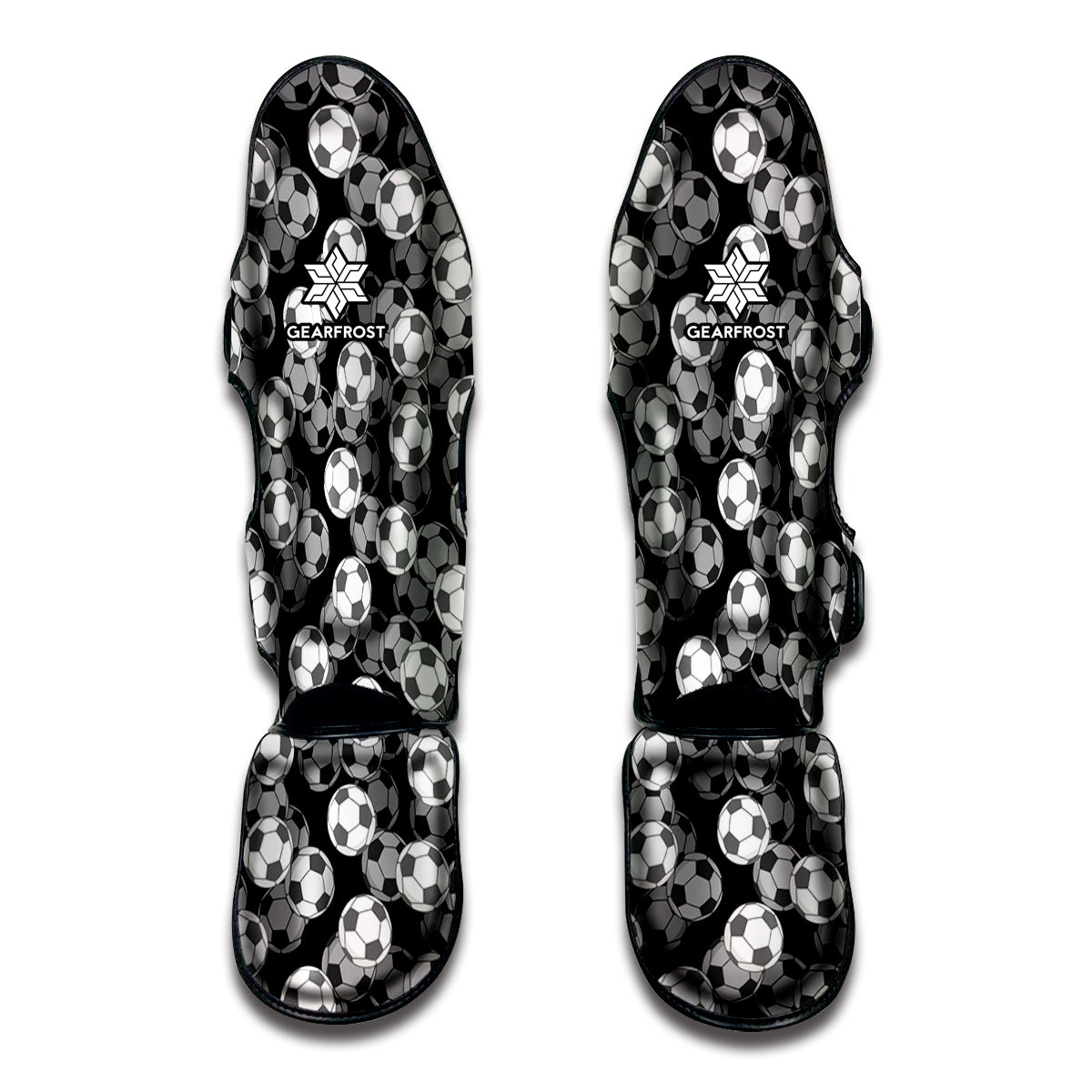 Black And White Soccer Ball Print Muay Thai Shin Guard