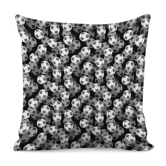 Black And White Soccer Ball Print Pillow Cover