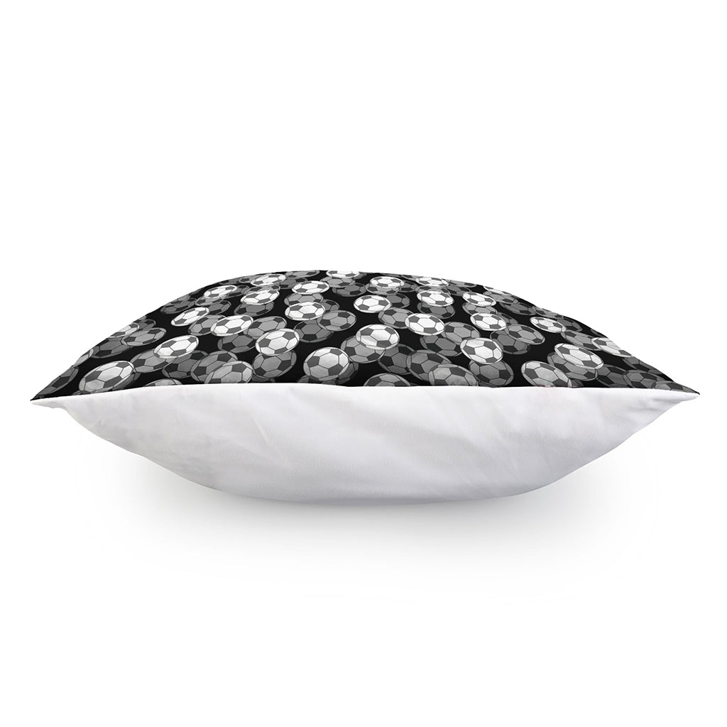 Black And White Soccer Ball Print Pillow Cover