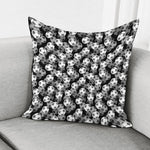 Black And White Soccer Ball Print Pillow Cover