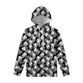 Black And White Soccer Ball Print Pullover Hoodie