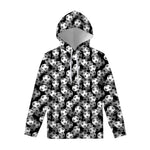 Black And White Soccer Ball Print Pullover Hoodie