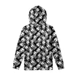 Black And White Soccer Ball Print Pullover Hoodie