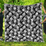 Black And White Soccer Ball Print Quilt