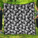 Black And White Soccer Ball Print Quilt