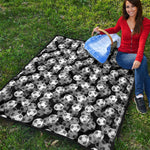 Black And White Soccer Ball Print Quilt