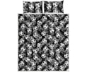 Black And White Soccer Ball Print Quilt Bed Set