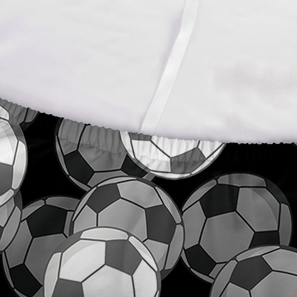 Black And White Soccer Ball Print Sofa Cover