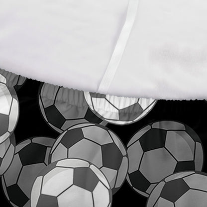 Black And White Soccer Ball Print Sofa Cover
