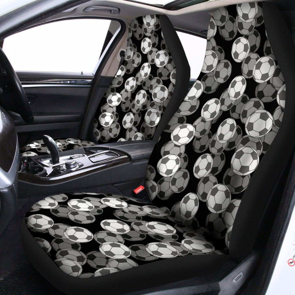 Black And White Soccer Ball Print Universal Fit Car Seat Covers