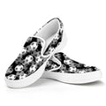 Black And White Soccer Ball Print White Slip On Sneakers