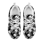 Black And White Soccer Ball Print White Sneakers