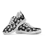 Black And White Soccer Ball Print White Sneakers