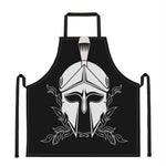 Black And White Spartan Helmet Print Apron