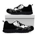 Black And White Spartan Helmet Print Black Running Shoes