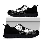 Black And White Spartan Helmet Print Black Sneakers