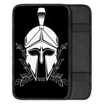 Black And White Spartan Helmet Print Car Center Console Cover