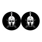 Black And White Spartan Helmet Print Car Coasters