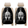 Black And White Spartan Helmet Print Car Seat Organizers