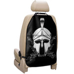 Black And White Spartan Helmet Print Car Seat Organizers