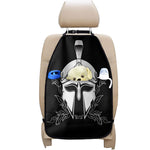 Black And White Spartan Helmet Print Car Seat Organizers