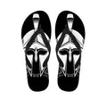 Black And White Spartan Helmet Print Flip Flops