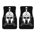 Black And White Spartan Helmet Print Front Car Floor Mats