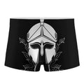 Black And White Spartan Helmet Print Men's Boxer Briefs