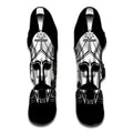 Black And White Spartan Helmet Print Muay Thai Shin Guards